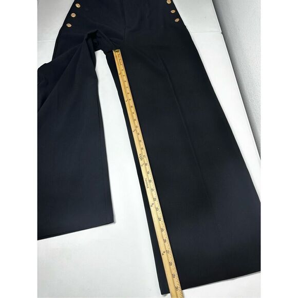 La Redoute Wonen’s Wide Legs Dress Pants Gold Button Trim Sz 12 Black See Notes - Picture 7 of 16